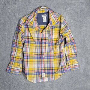 Carters Toddler Boys Plaid Button-Down Shirt Yellow/Purple/Blue/Pink Size 3T